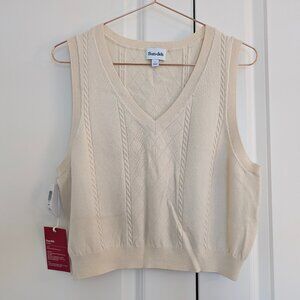 Sunday Best Cream V-Neck Sweater Vest